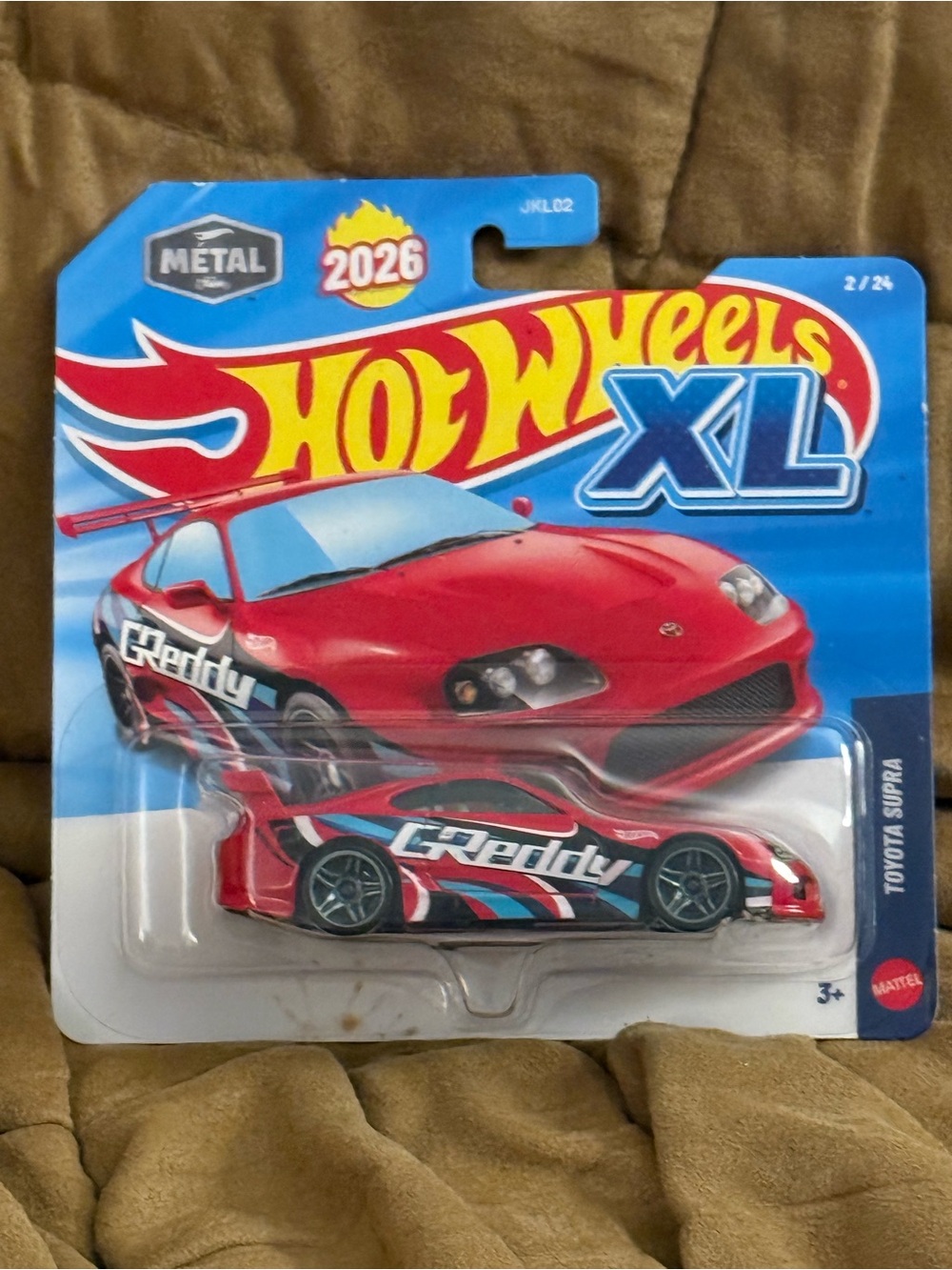 Hot Wheels XL Red Toyota Supra Toy Car - Greddy Livery